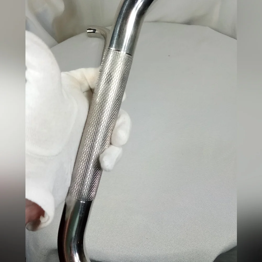 Set of 2 Chrome Textured Anti Slip Safety Shower Grab Bars